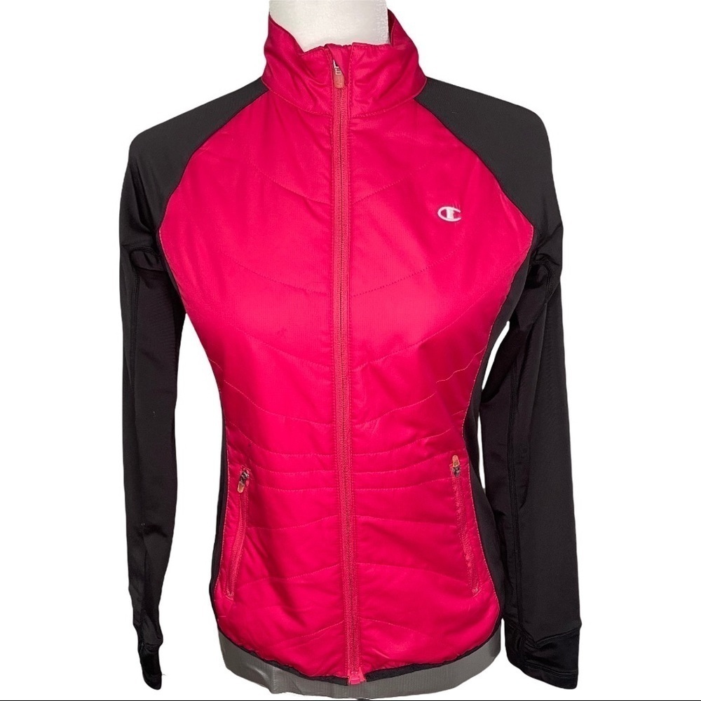 Champion Cold Weather Gear Pink Black Long Sleeved Activewear Full Zip J…